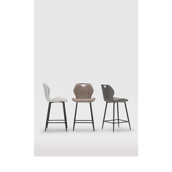 Bēši polsterēti bāra krēsli (2 gab.) (sēdekļa augstums 65 cm) Muli – Marckeric-image-1