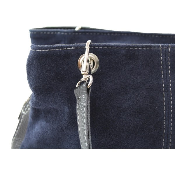 Tumši zila ādas somiņa Chicca Borse Westo-image-4