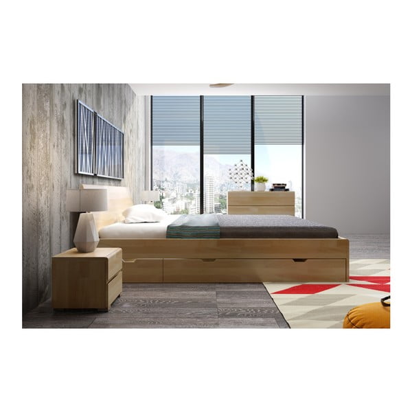 Divguļamā buka koka gulta ar atvilktni SKANDICA Vestre Maxi, 140 x 200 cm-image-4