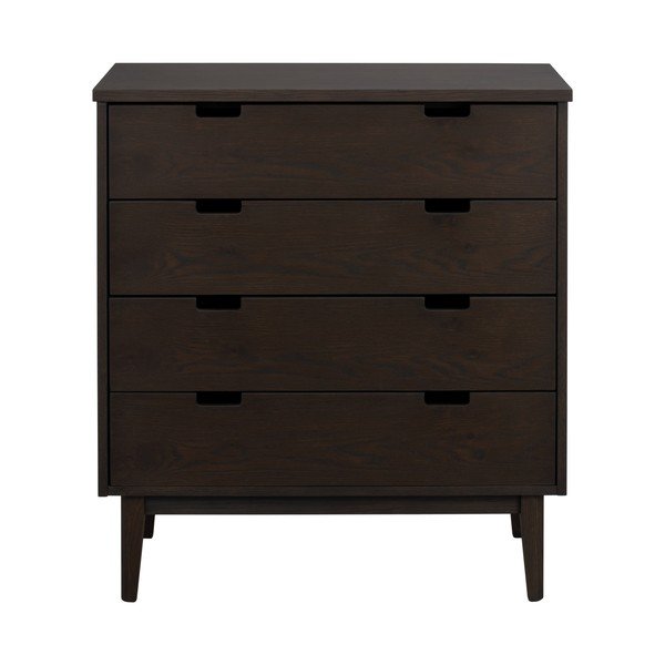 Tumša dabīga toņa ozola masīvkoka kumode 75x85x38 cm Garrison – Rowico-image-4