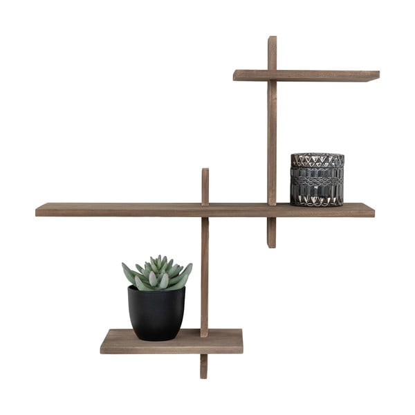 Dabīga toņa daudzlīmeņu priedes masīvkoka sienas plaukts Gavi – House Nordic-image-3