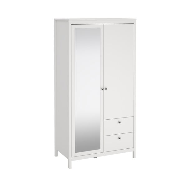 Balts drēbju skapis ar spoguli 102x199x58 cm Madrid – Tvilum-image-4