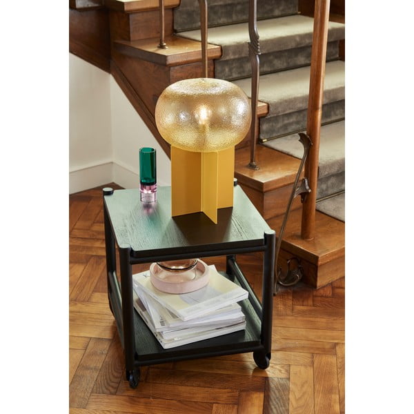 Ozola masīvkoka servēšanas galdiņš uz riteņiem 40x40 cm Norm – Hübsch-image-1