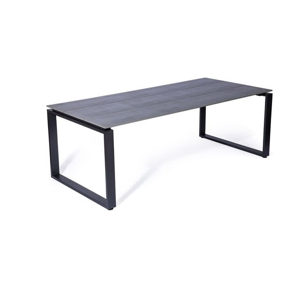 Dārza mēbeļu komplekts 6 personām ar melniem Joanna krēsliem un Strong galdu, 210 x 100 cm-image-4