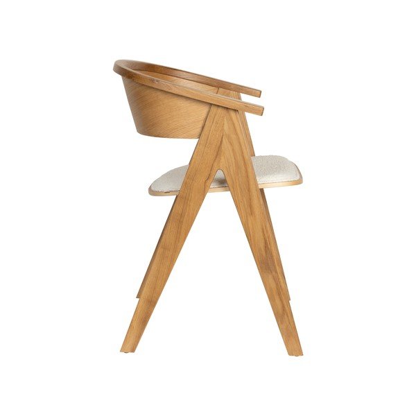 Dabīga toņa polsterēts ēdamistabas krēsls ar roku balstiem NDSM – Zuiver-image-4