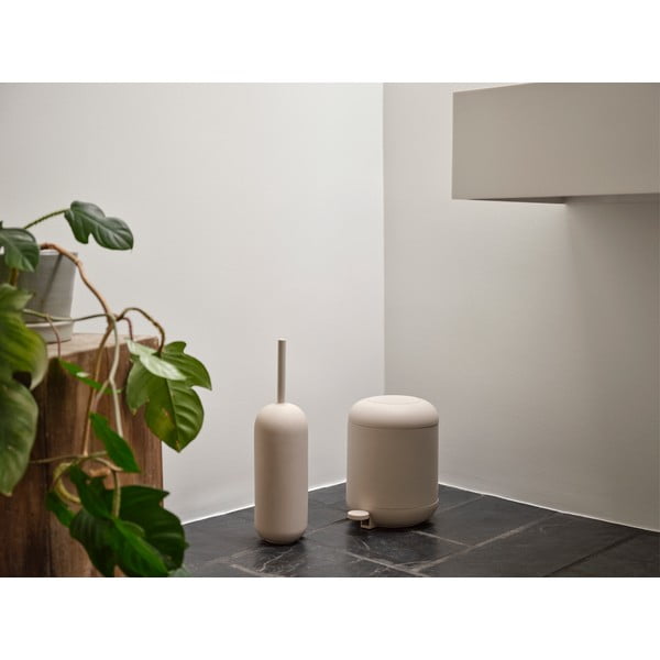 Bēša plastmasas atkritumu tvertne ar pedāli 4 l Sensu – Zone-image-1