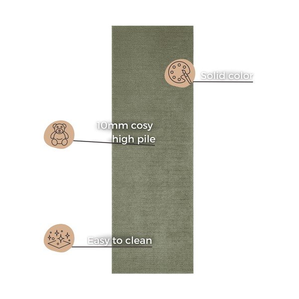 Tumši zaļš paklājs Mint Rugs Supersoft, 80 x 250 cm-image-4