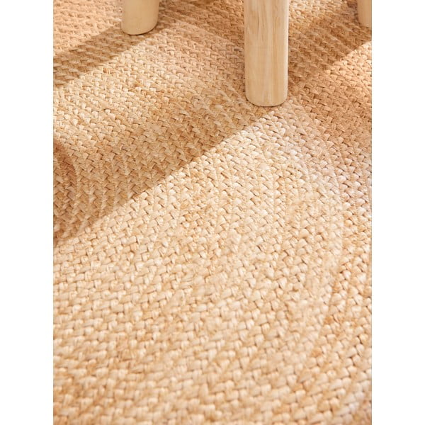 Ziloņkaula krāsas divpusējs/ar rokām darināts džutas apaļš paklājs ø 200 cm Jutta Ivory – Hanse Home-image-4