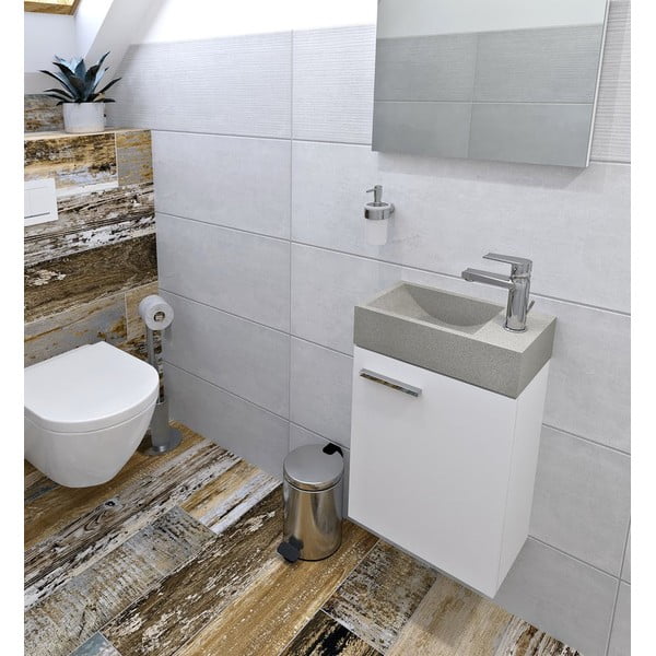 Gaiši pelēka betona tualetes izlietne 40x22 cm Crest – Sapho-image-3