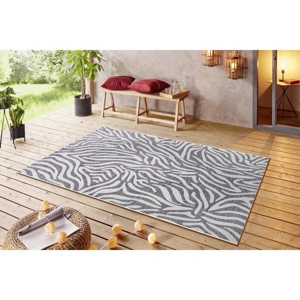 Pelēks un bēšs āra paklājs NORTHRUGS Cebra, 160 x 230 cm-image-1