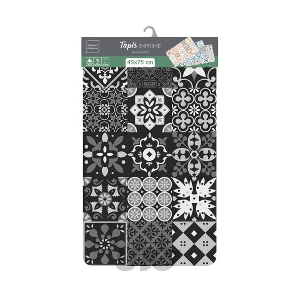 Melns paklājs no PVC 45x75 cm Salou – douceur d'intérieur-image-1