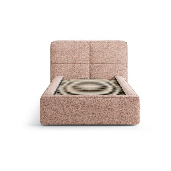 Rozā polsterēta vienvietīga gulta ar veļas kasti ar redelēm 90x200 cm Darren – Micadoni -image-3