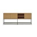 Dabīga toņa zema kumode ar ozolkoka imitāciju 195x80 cm Vedrana – Kave Home