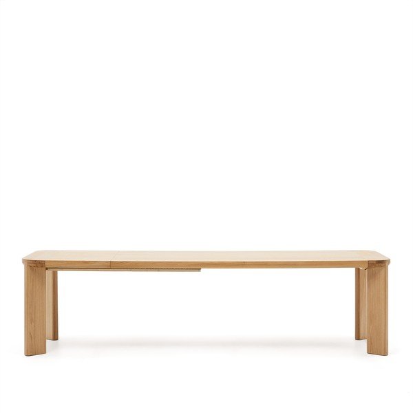 Izvelkams ēdamgalds ar papildu galda virsmu ar ozolkoka imitācijas galda virsmu 100x240 cm Jondal – Kave Home-image-2