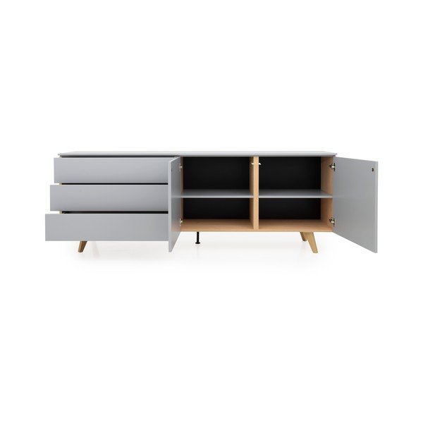 Pelēka kumode Tenzo Plain, platums 210 cm-image-4