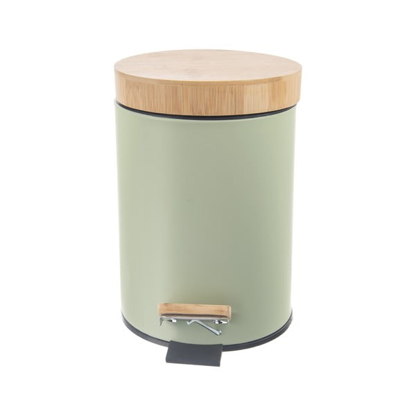 Gaiši zaļa metāla atkritumu tvertne ar pedāli 3 l Greenish – Orion