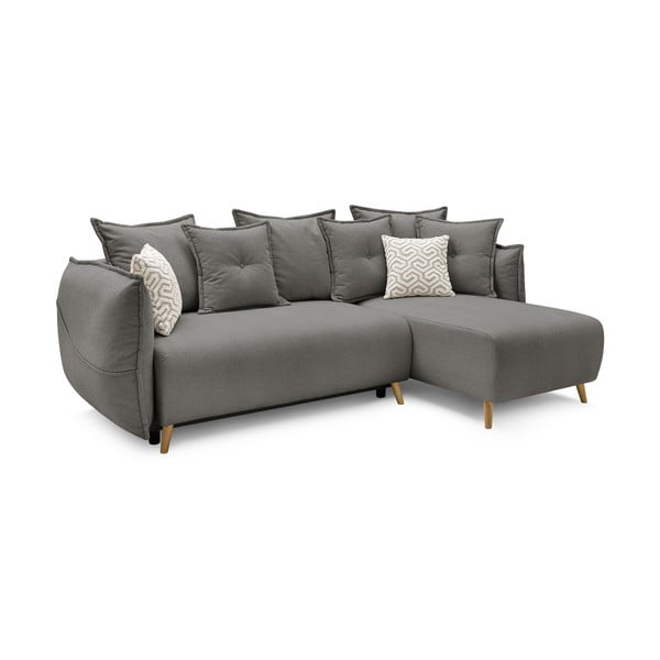 Gaiši pelēks salokāms stūra dīvāns (ar maināmu stūri) Nessa – Bobochic Paris-image-4