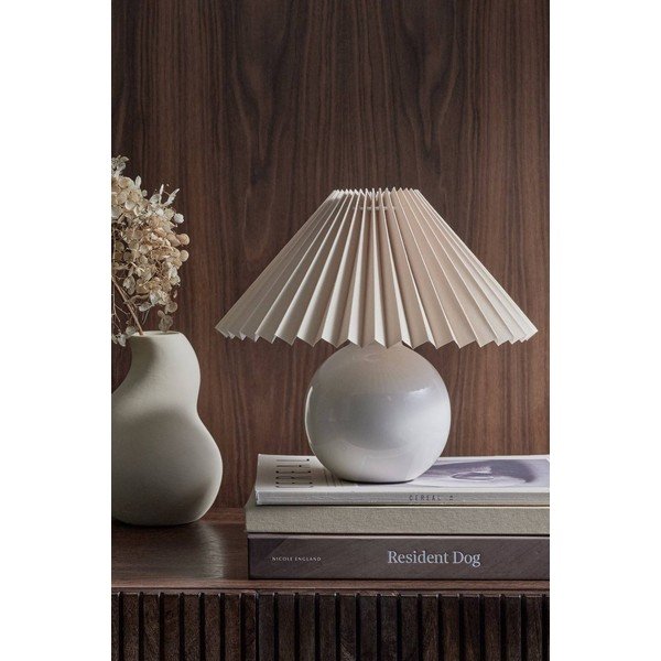 Bēša/krēmkrāsas tekstila galda lampa (augstums 22 cm) Mimmi – Ellos Home-image-2