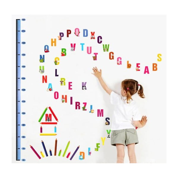 Durvju/sienas bērnu uzlīme ar mērlentes motīvu 70x50 cm Alphabet – Ambiance