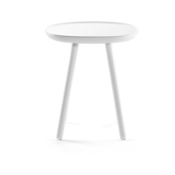 Balts masīvkoka žurnālu galdiņš EMKO Naïve, ø 45 cm-image-1