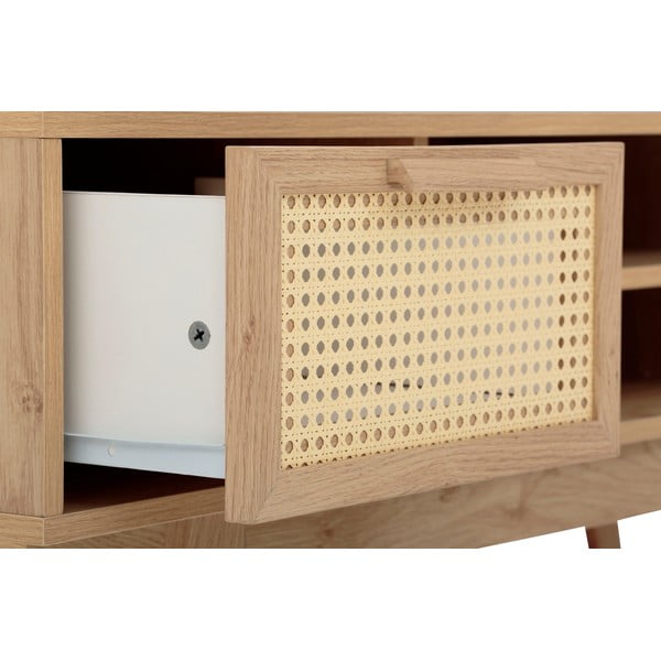 Dabīga toņa TV galdiņš ar ozolkoka imitāciju 128x47 cm Bridget – Støraa-image-1