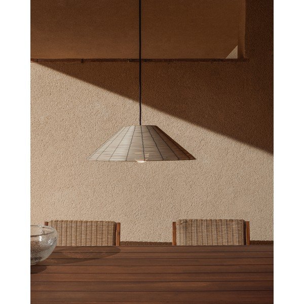 Bēšs mākslīgās rotangpalmas abažūrs ø 50 cm Saranella – Kave Home-image-1