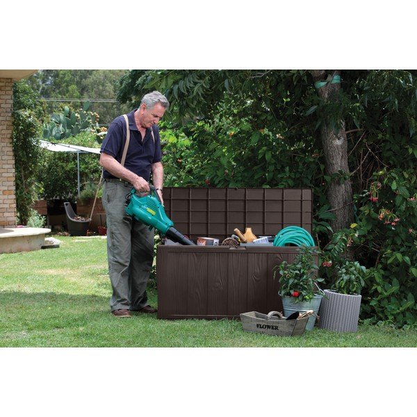 Tumši brūna plastmasas dārza uzglabāšanas kaste Sherwood – Keter-image-2