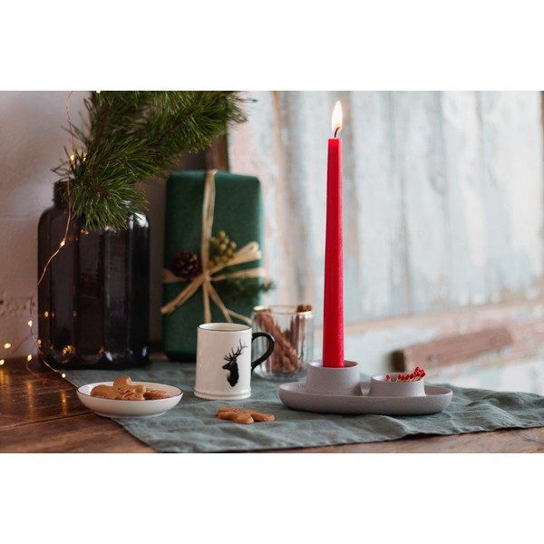 Gaiši pelēks svečturis EMKO Aye Aye Aye Two Candles-image-1