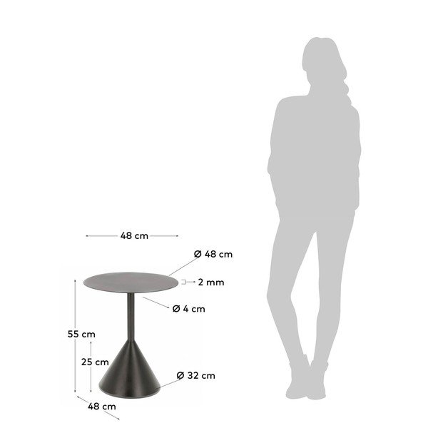 Metāla apaļš sānu galdiņš ø 48 cm Yinan – Kave Home-image-4