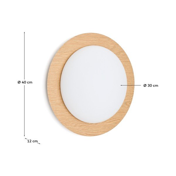 Dabīga toņa metāla LED sienas lampa ø 40 cm Novae – Kave Home-image-4