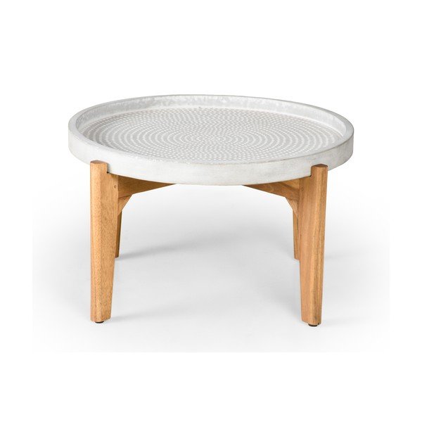 Dārza galds ar pelēku betona plāksni Bonami Selection Bari, ø 70 cm-image-1