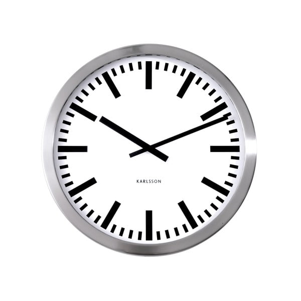 Present Time Station pelēks pulkstenis, liels
