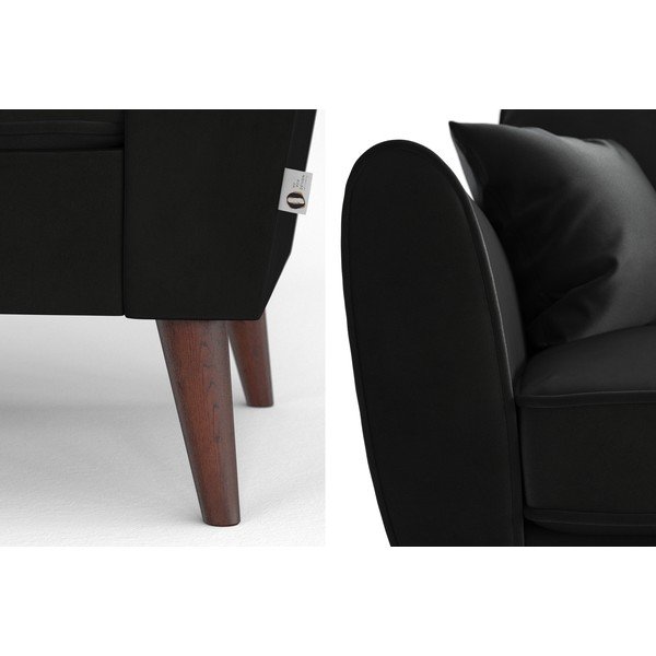 Antracīta pelēks samta stūra dīvāns My Pop Design Auteuil, kreisais stūris-image-1