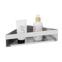 Matētas sudraba krāsas stūra nerūsējošā tērauda pašlīmējošs vannas istabas plaukts Genova – Wenko