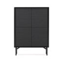 Melns skapītis ar ozolkoka imitāciju 104,5x144x40 cm Lenon – Kave Home