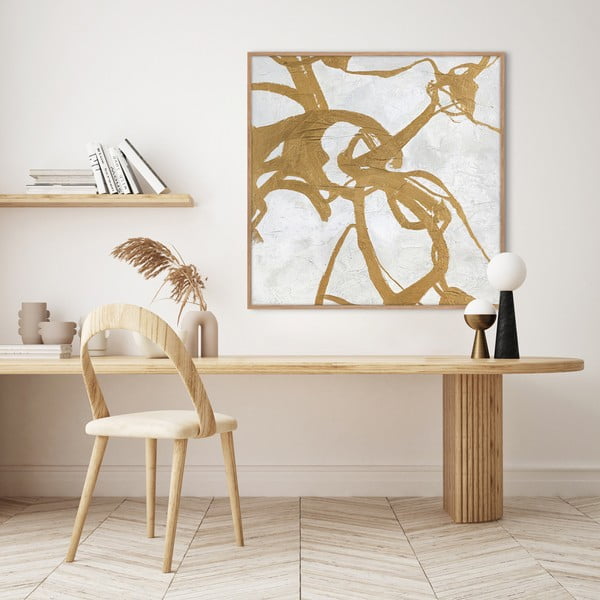 Ar rokām gleznota glezna 100x100 cm Goldplay – Malerifabrikken-image-1