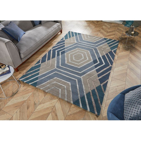 Zils vilnas paklājs Flair Rugs Harlow, 160 x 230 cm-image-4