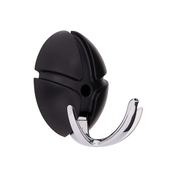 Melns/spīdīgas sudraba krāsas plastmasas sienas āķis Tick – Spinder Design-image-1