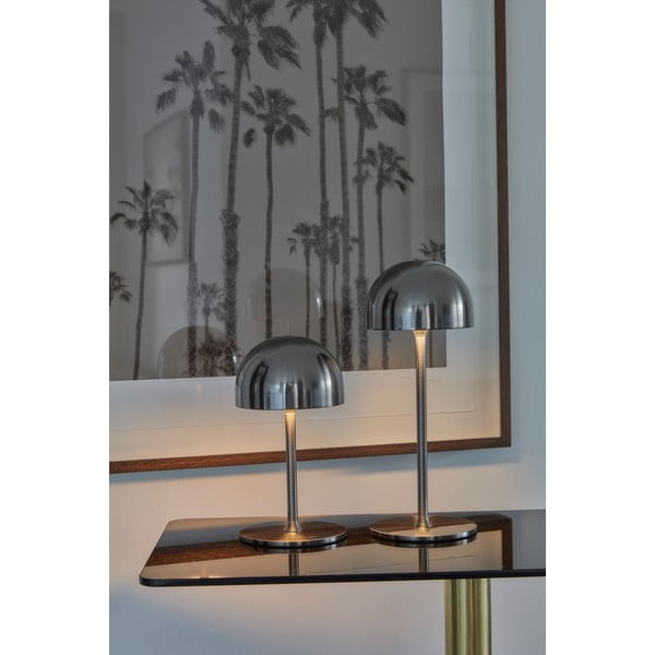 Sudraba krāsas LED galda lampa ar tālvadību un metāla abažūru (augstums 30 cm) Tim – Sirius-image-2