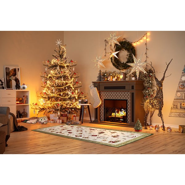 Zaļš celiņa paklājs ar Ziemassvētku motīvu no kokvilnas maisījuma 80x200 cm Toy's Delight Green Christmas – Villeroy&Boch-image-1