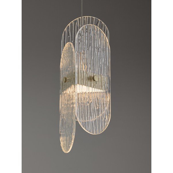 Misiņa krāsas metāla LED piekaramā lampa ar regulējamu spilgtumu ar stikla abažūru ø 14 cm Lucien – Nova Luce-image-2