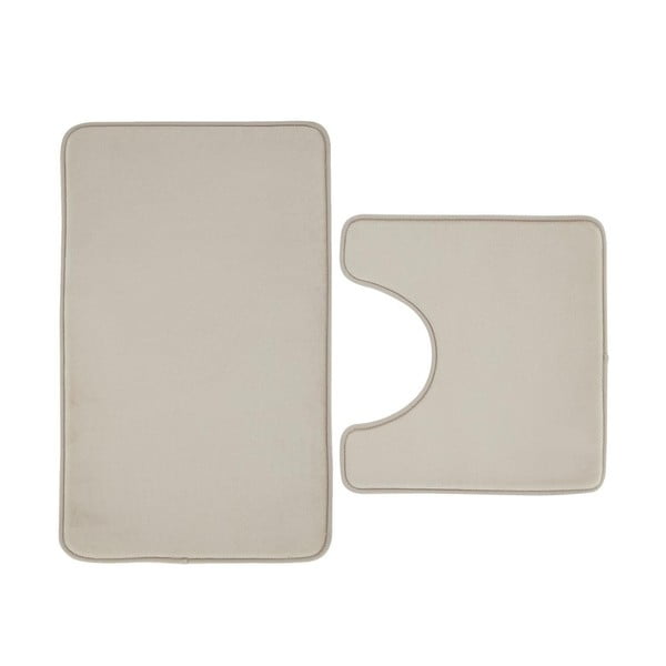 Bēši atmiņas putu vannas istabas paklājiņi tualetei (2 gab.) 50x80 cm Anti-Bacterial – Catherine Lansfield