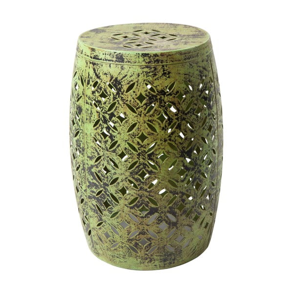Zaļš metāla ar rokām apgleznots glabāšanas galds RGE Nour, ⌀ 30 cm