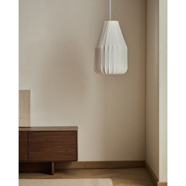 Balta griestu lampa ar auduma abažūru ø 30 cm Somar – Kave Home-image-4