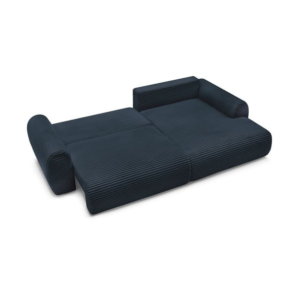 Tumši zils velveta salokāms stūra dīvāns (ar labo stūri) Lucien – Bobochic Paris-image-4