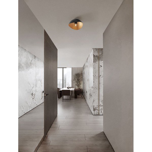 Matēti melna/zelta krāsas metāla griestu lampa Opsi – Nova Luce-image-1