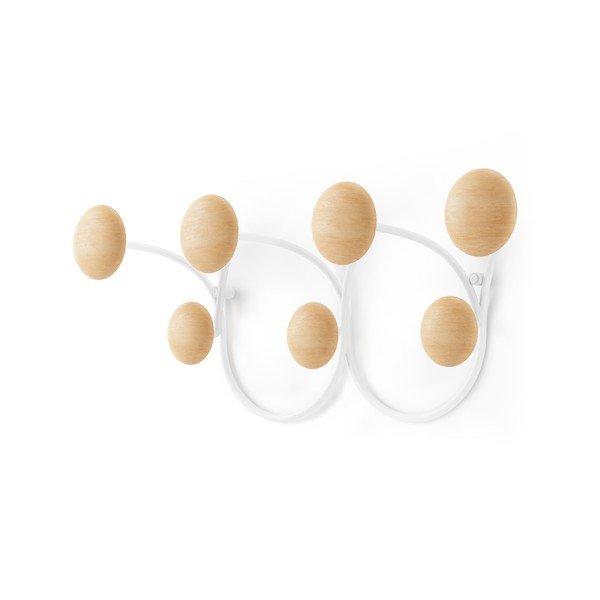 Balts/dabīga toņa sienas pakaramais no priedes koka Dotsy – Umbra-image-3