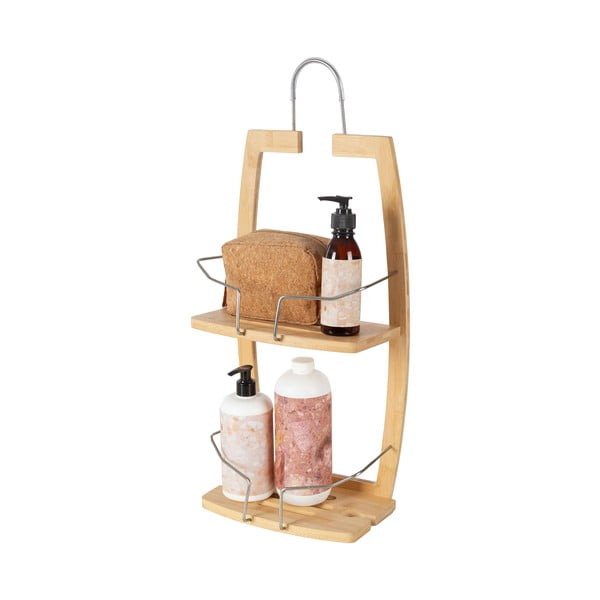 Dabīga toņa bambusa piekarināms vannas istabas plaukts – Compactor-image-3