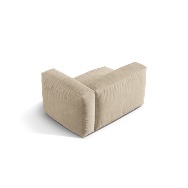 Bēša samta modulārā dīvāna daļa (ar labo stūri) Martina – Micadoni -image-2
