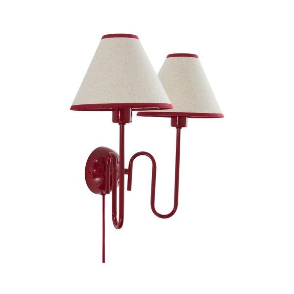 Sarkana/bēša lina sienas lampa ar vadu Juliet – Jotex-image-4